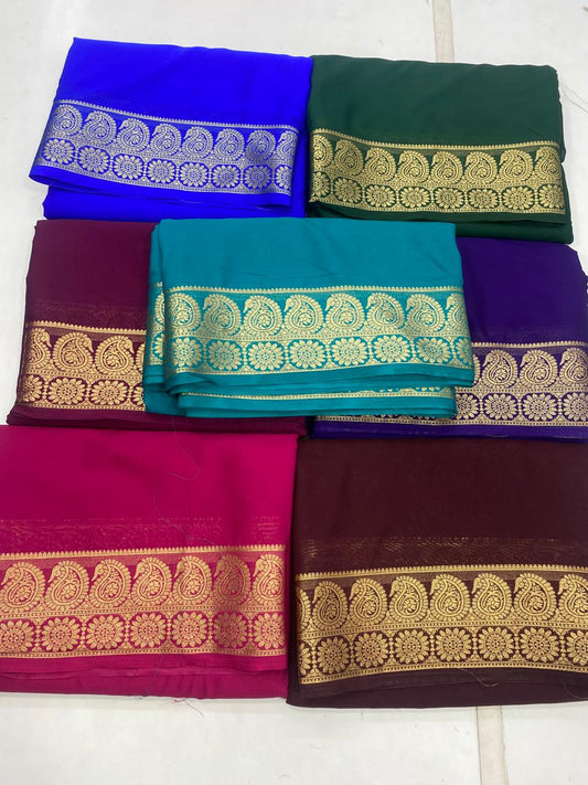 Mysore Crepe Self Saree (2887)