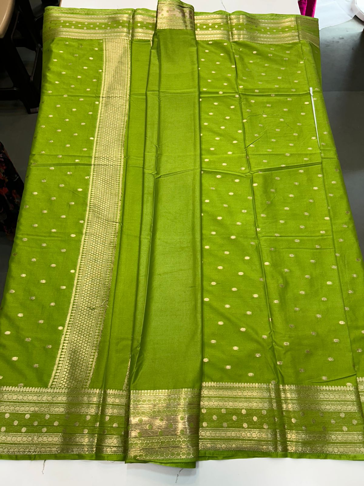 Mysore Crepe Self Butta Saree (2888)