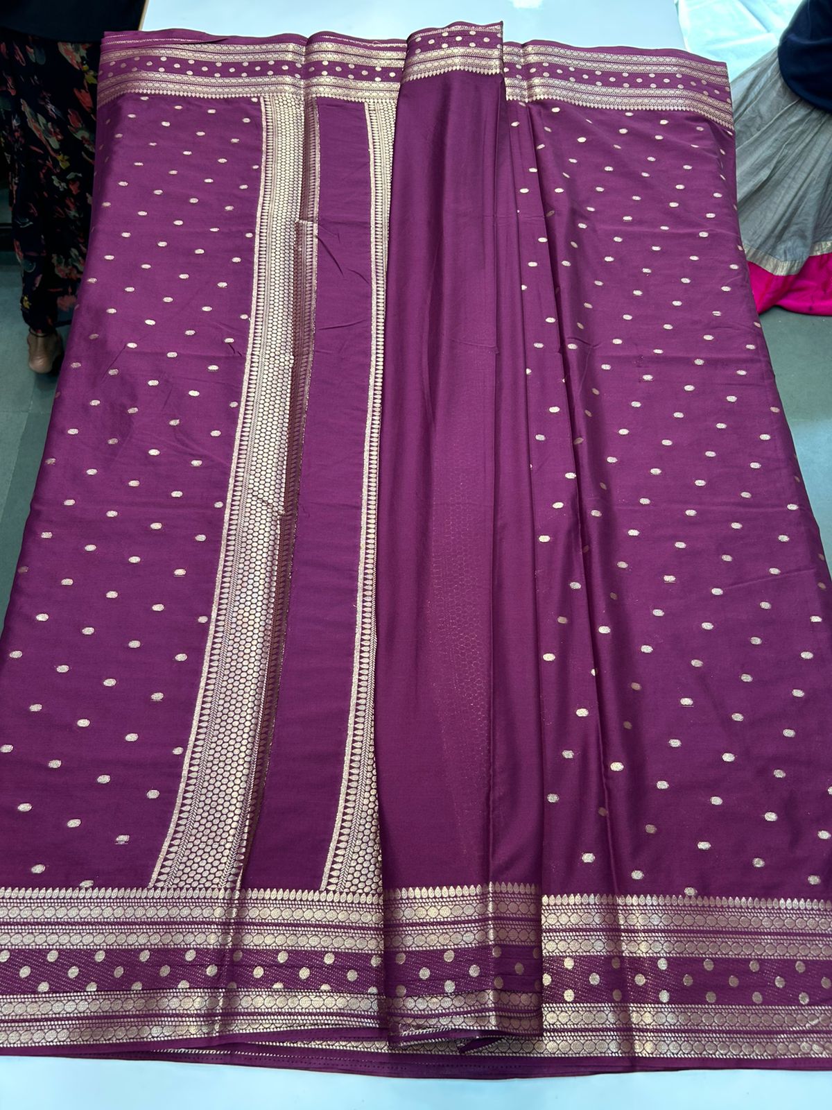 Mysore Crepe Self Butta Saree (2888)