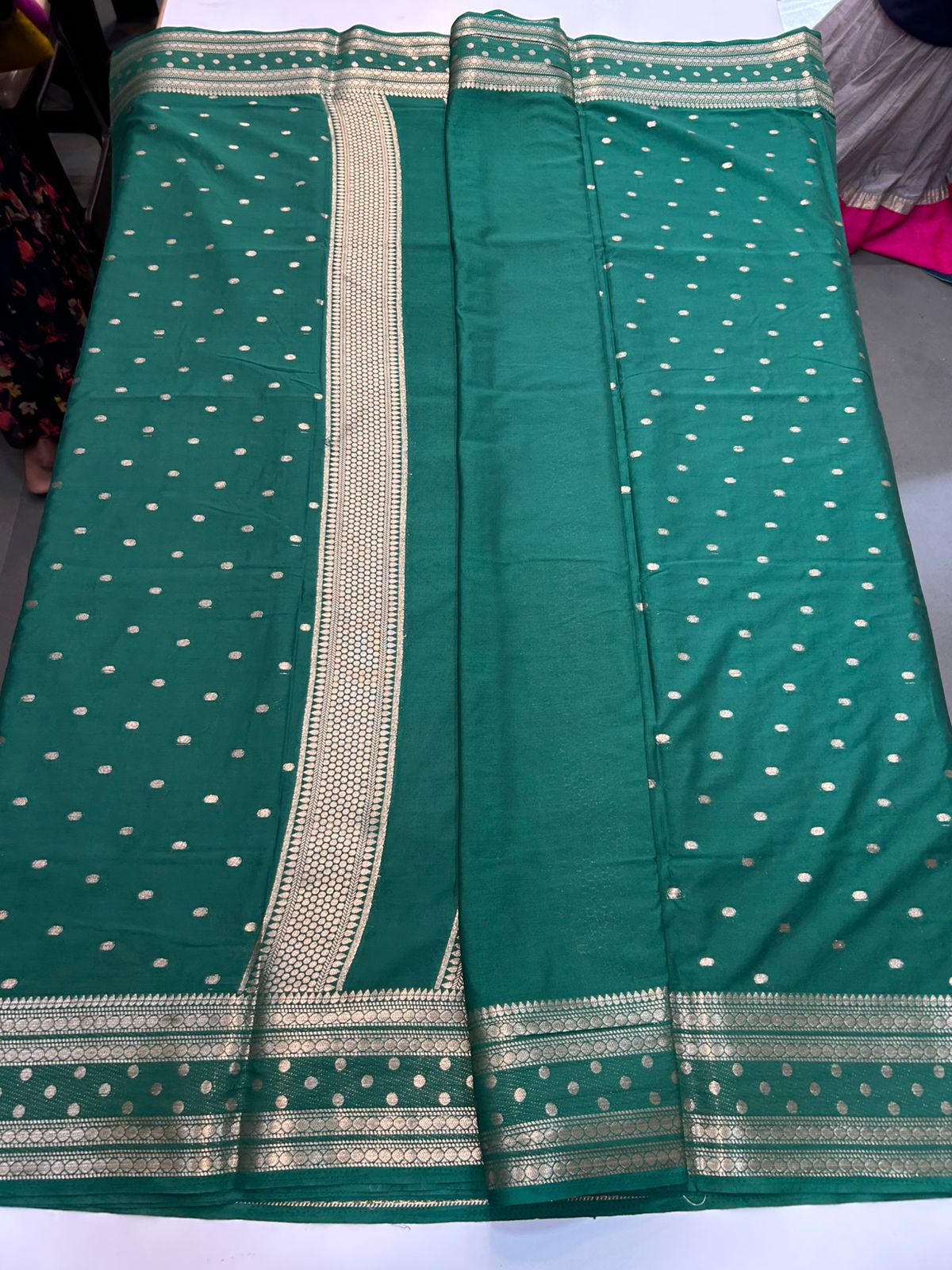 Mysore Crepe Self Butta Saree (2888)