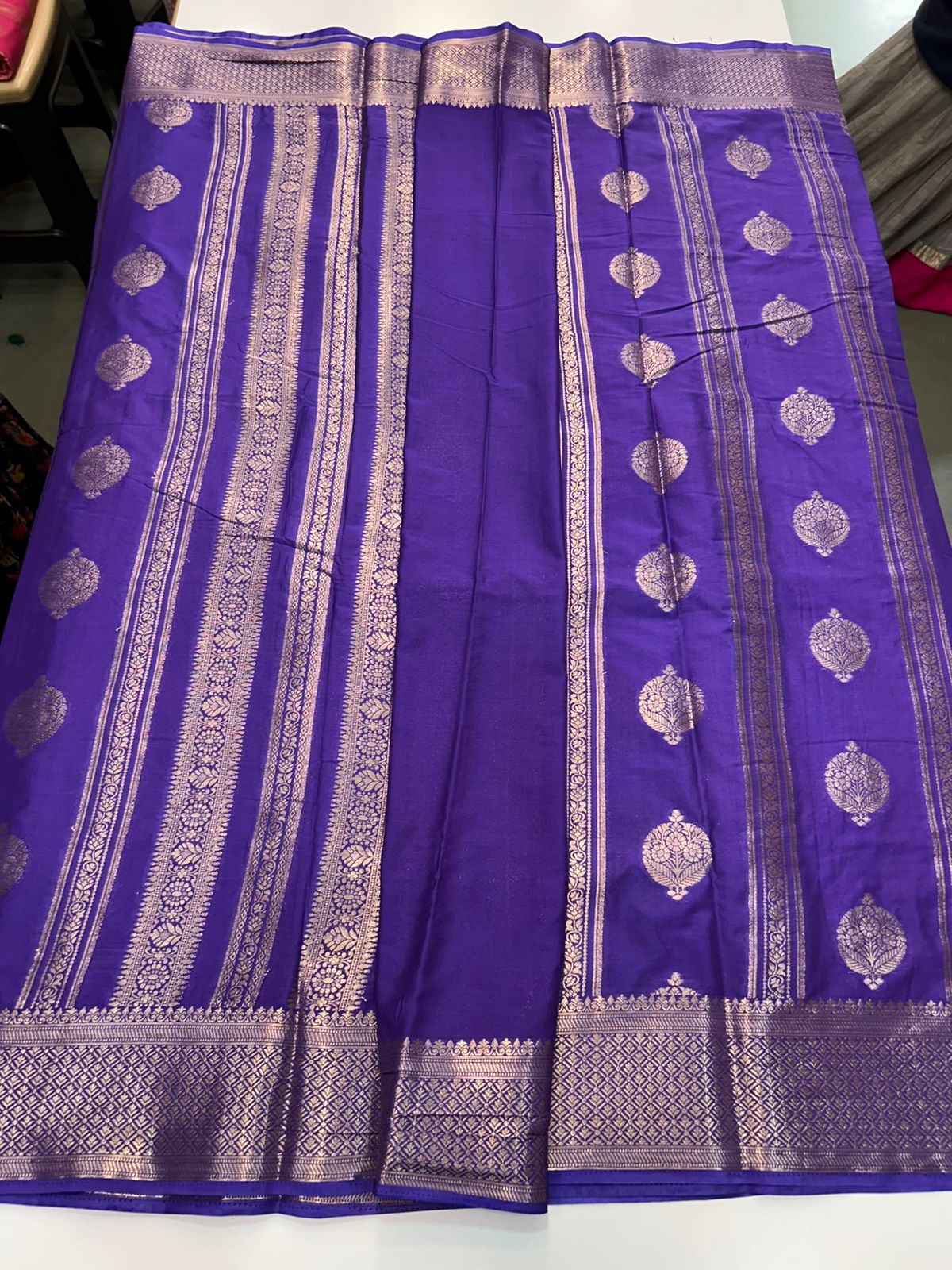 Mysore Crepe Self Butta Saree (2890A)