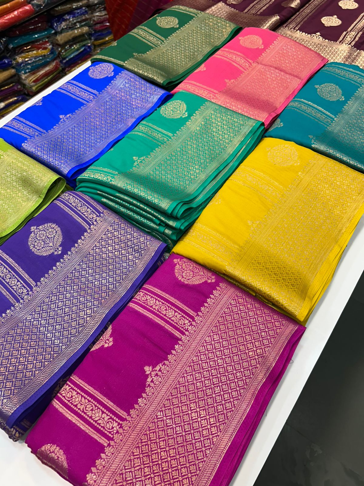 Mysore Crepe Self Butta Saree (2890A)