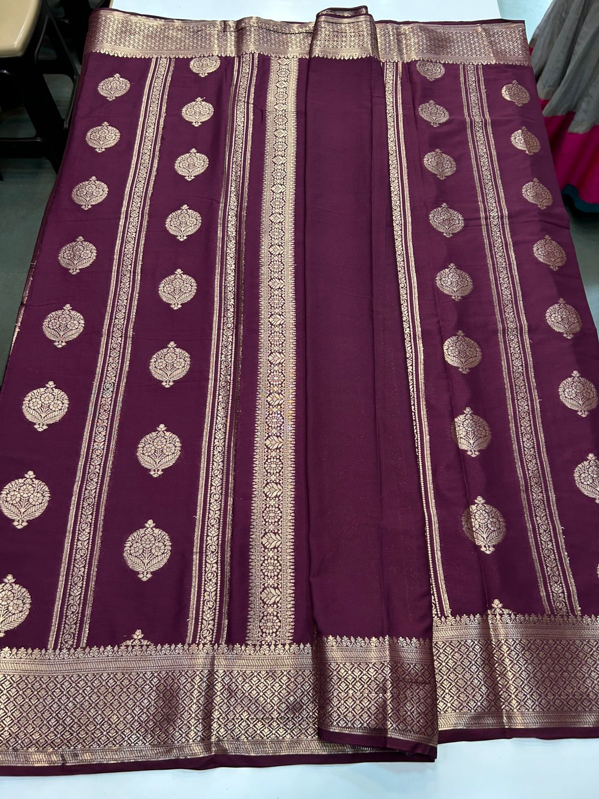 Mysore Crepe Self Butta Saree (2890A)