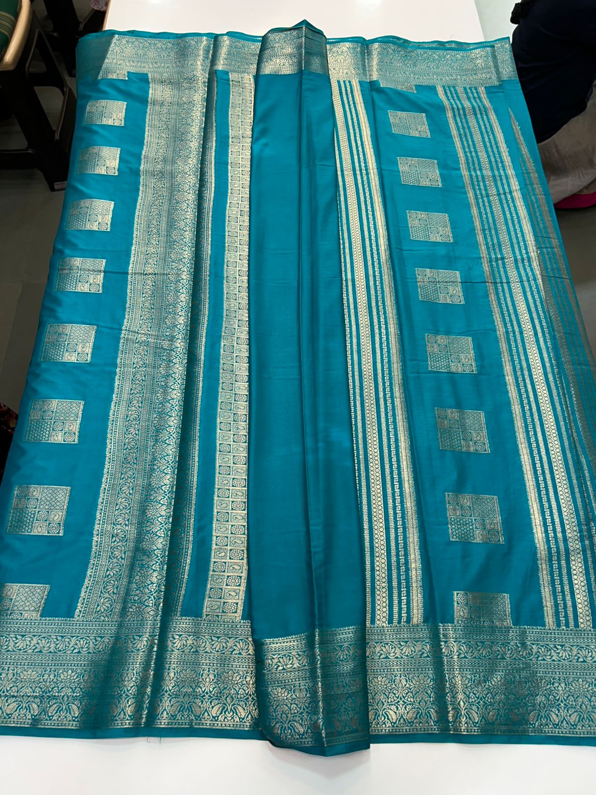 Mysore Crepe Self Butta Saree (2890B)