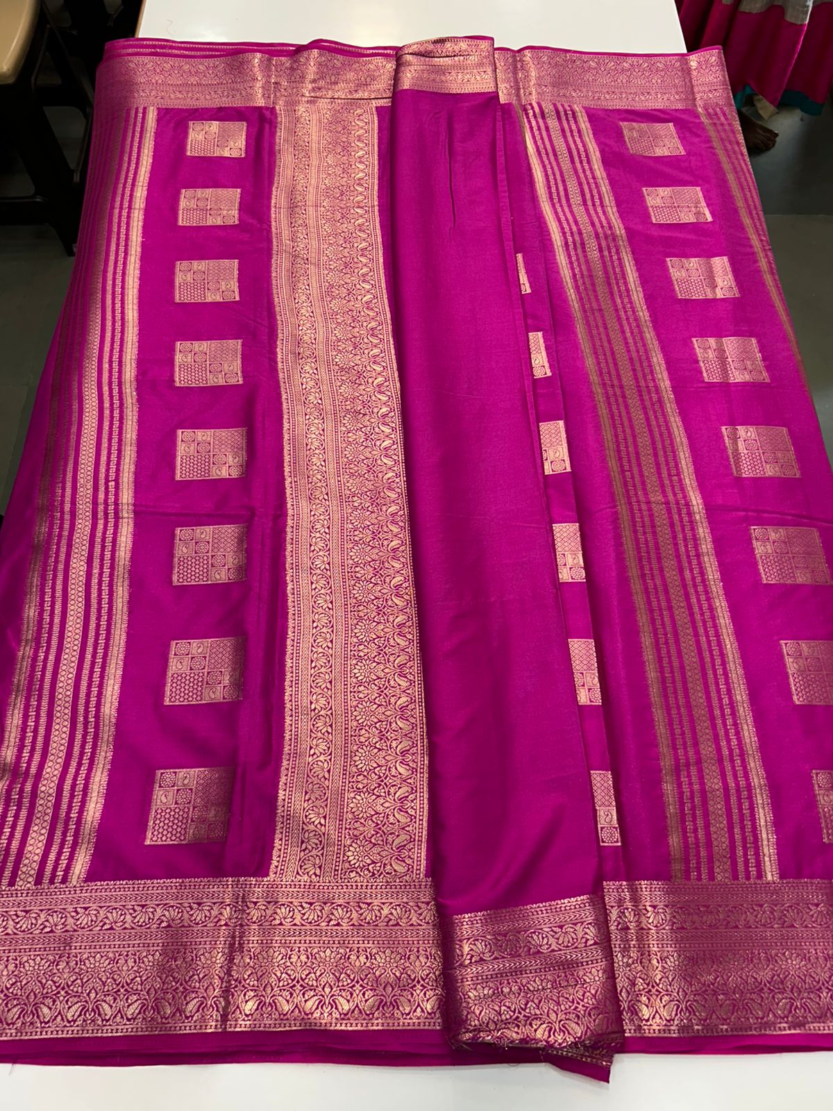 Mysore Crepe Self Butta Saree (2890B)