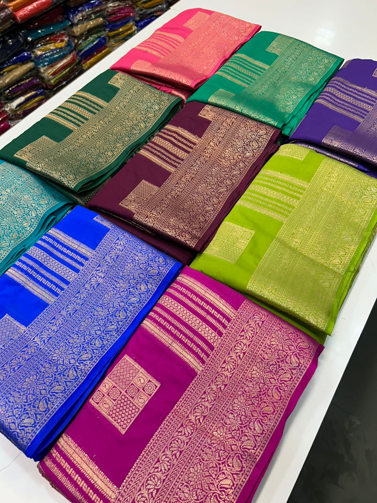 Mysore Crepe Self Butta Saree (2890B)