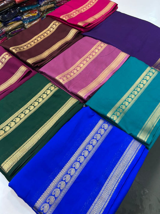 Mysore Crepe Self Saree (2882)