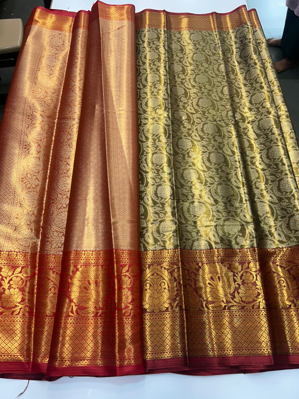 Semi Silk Tissue Jari Brocket Saree (2860C)