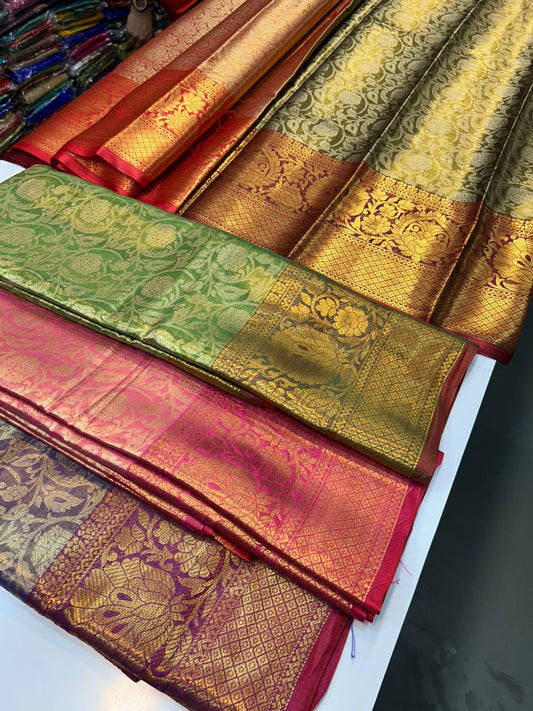 Semi Silk Tissue Jari Brocket Saree (2860C)
