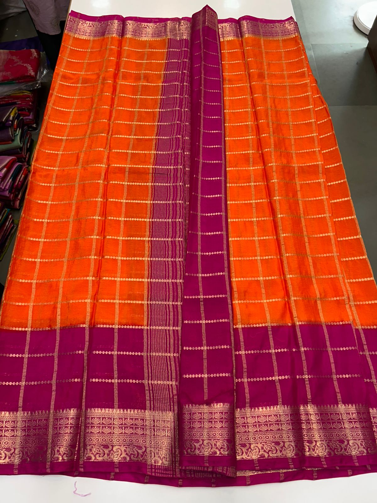 Mysore Crepe Checks Saree (2892)