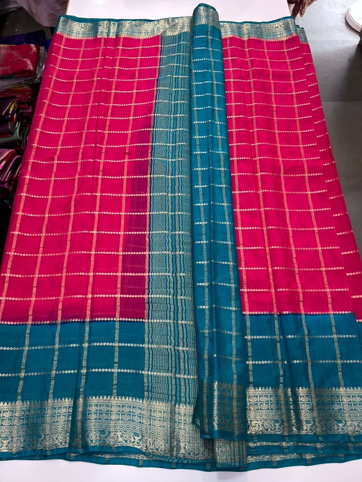 Mysore Crepe Checks Saree (2892)
