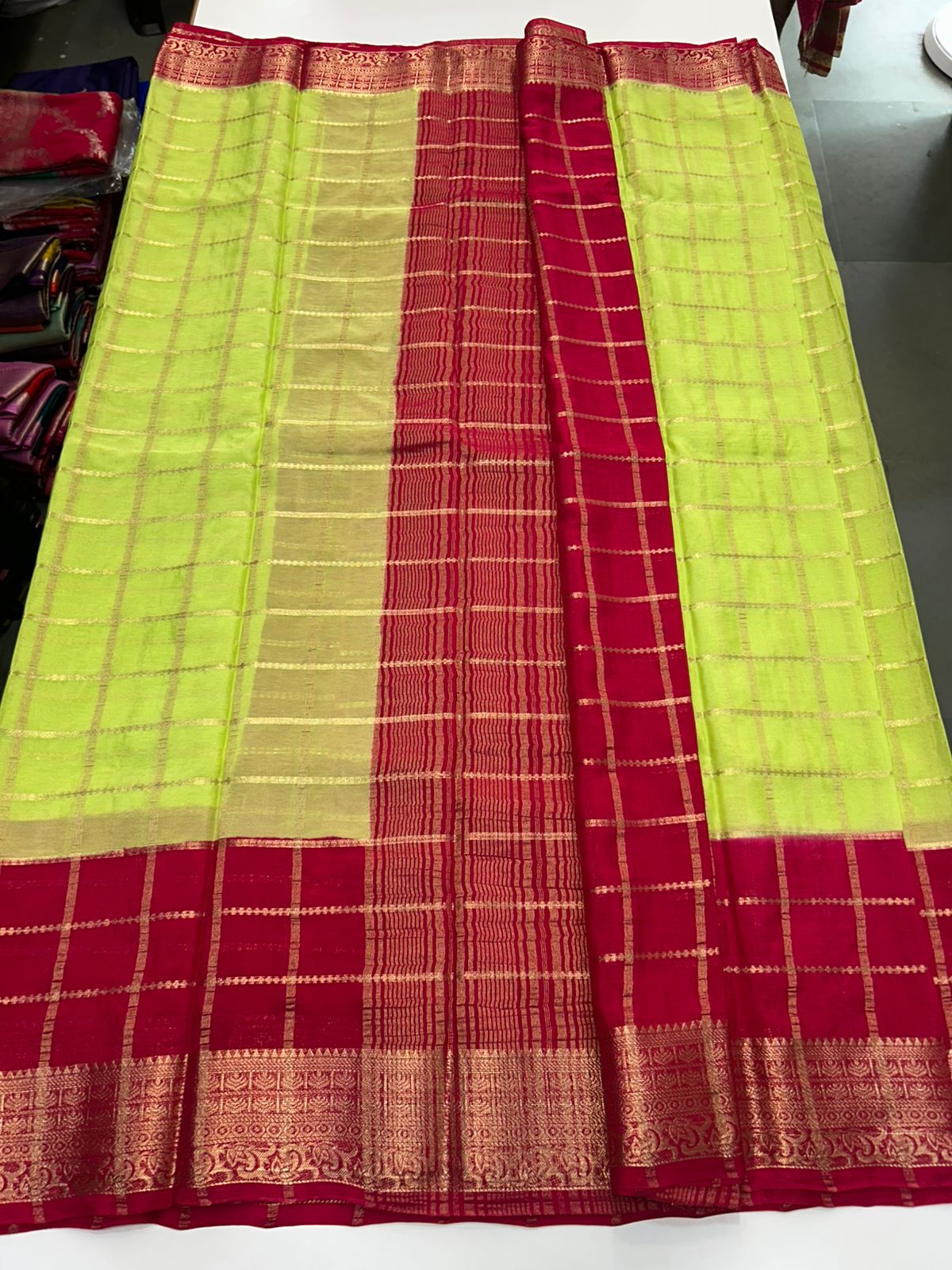 Mysore Crepe Checks Saree (2892)