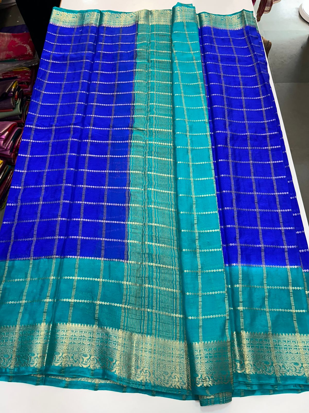 Mysore Crepe Checks Saree (2892)