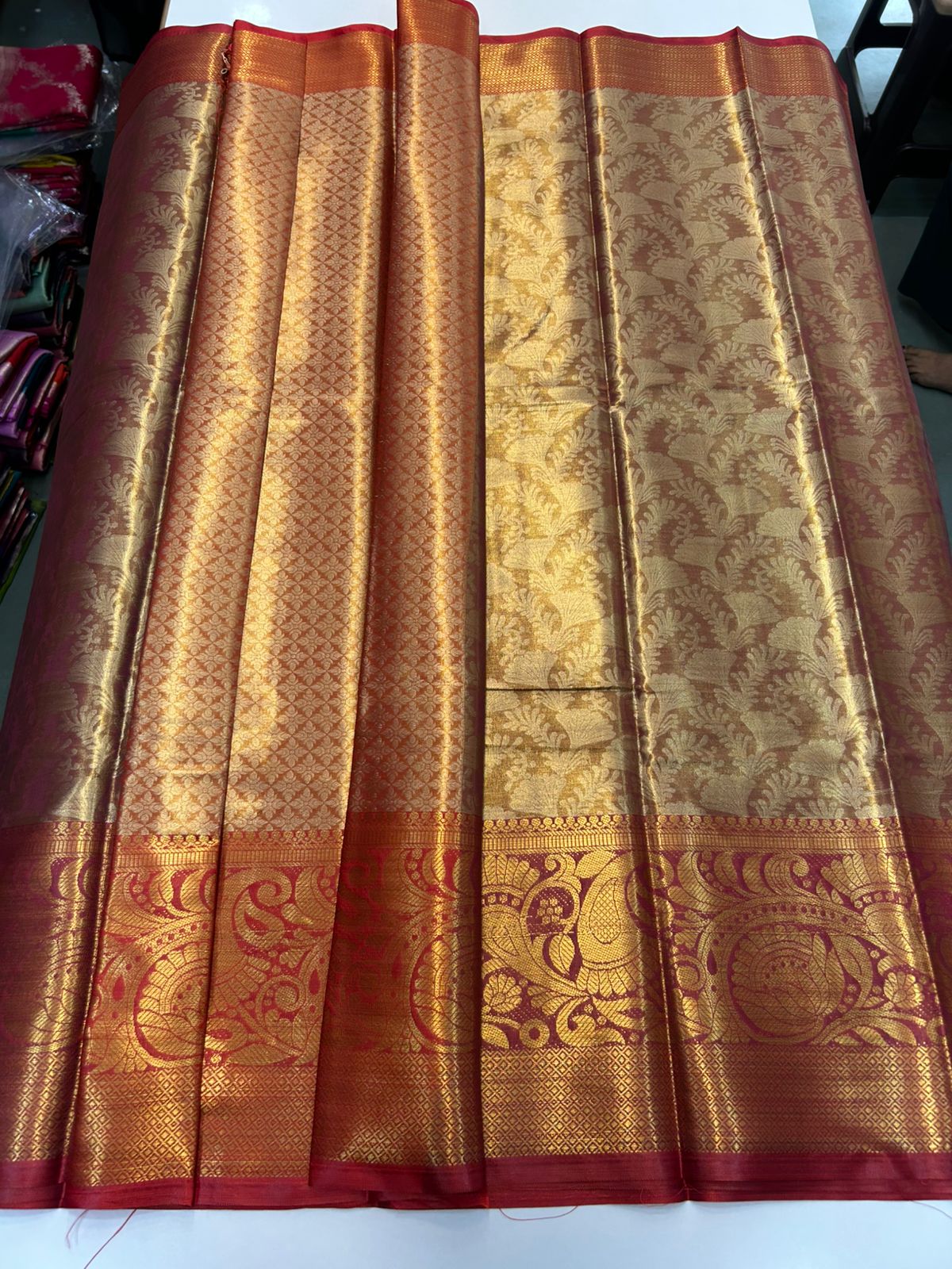 Semi Silk Tissue Jari Brocket Saree (2860B)