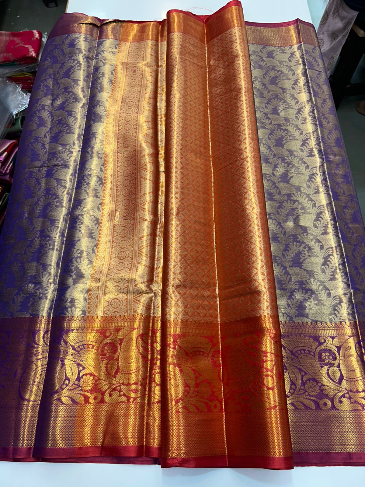 Semi Silk Tissue Jari Brocket Saree (2860B)