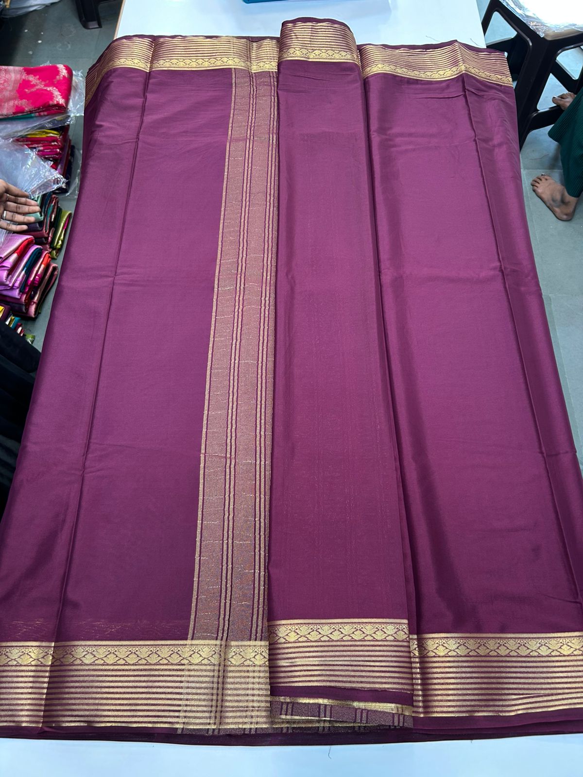 Mysore Crepe Self Saree (2900)