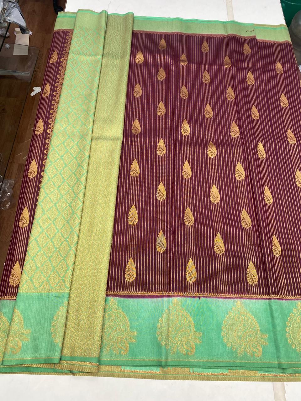 Georgette Raw silk Butta Saree (2908)