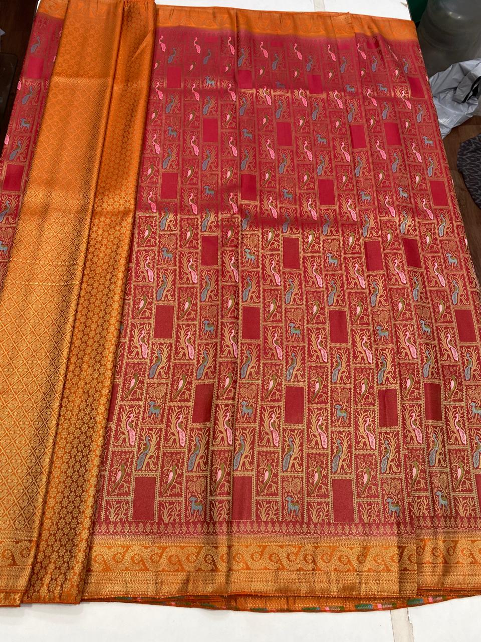 Satin Brocade Saree (2909)