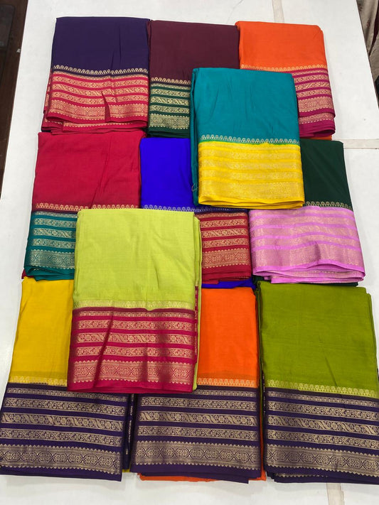 Mysore Crepe Zari Border Saree(2869)