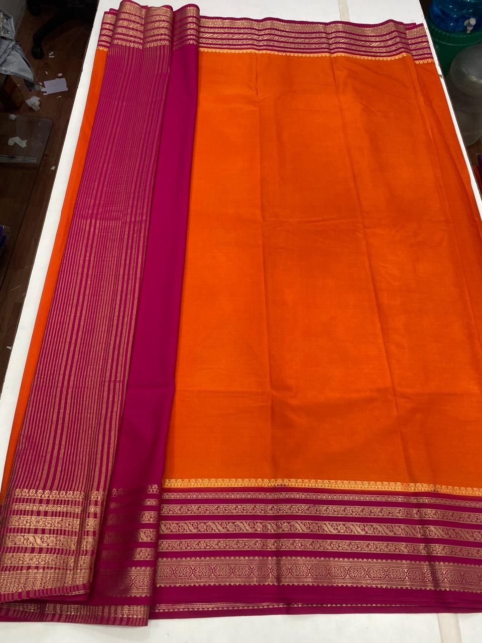 Mysore Crepe Zari Border Saree(2869)