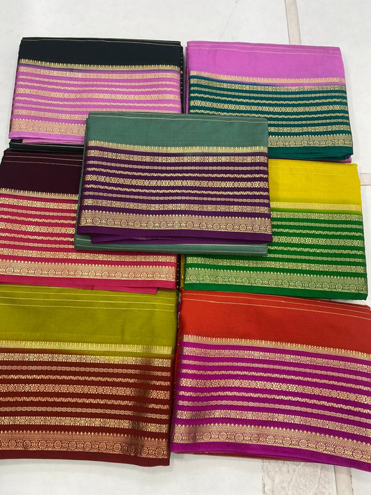 MysoreCrepe  Lines Saree(2923A)