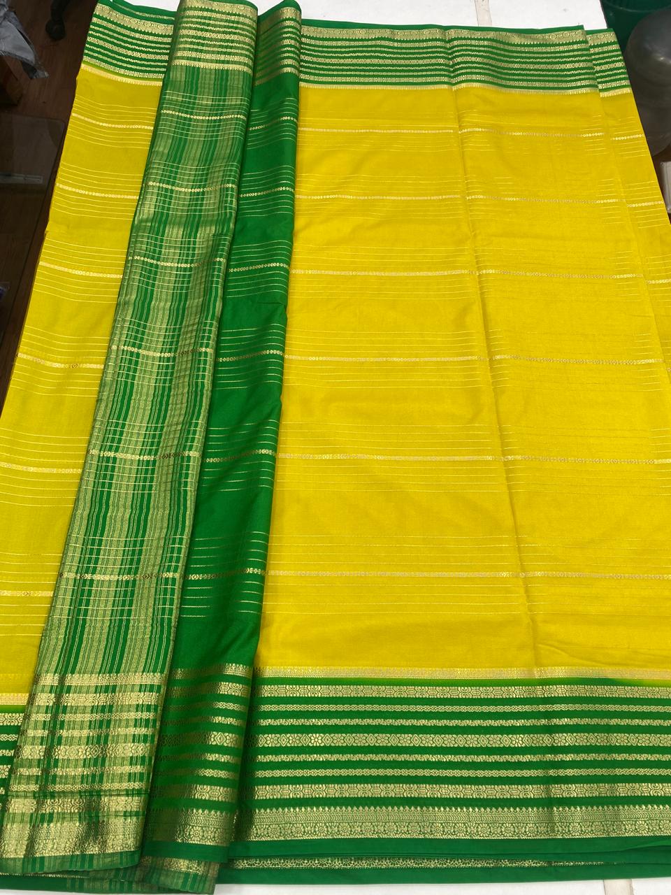 MysoreCrepe  Lines Saree(2923A)