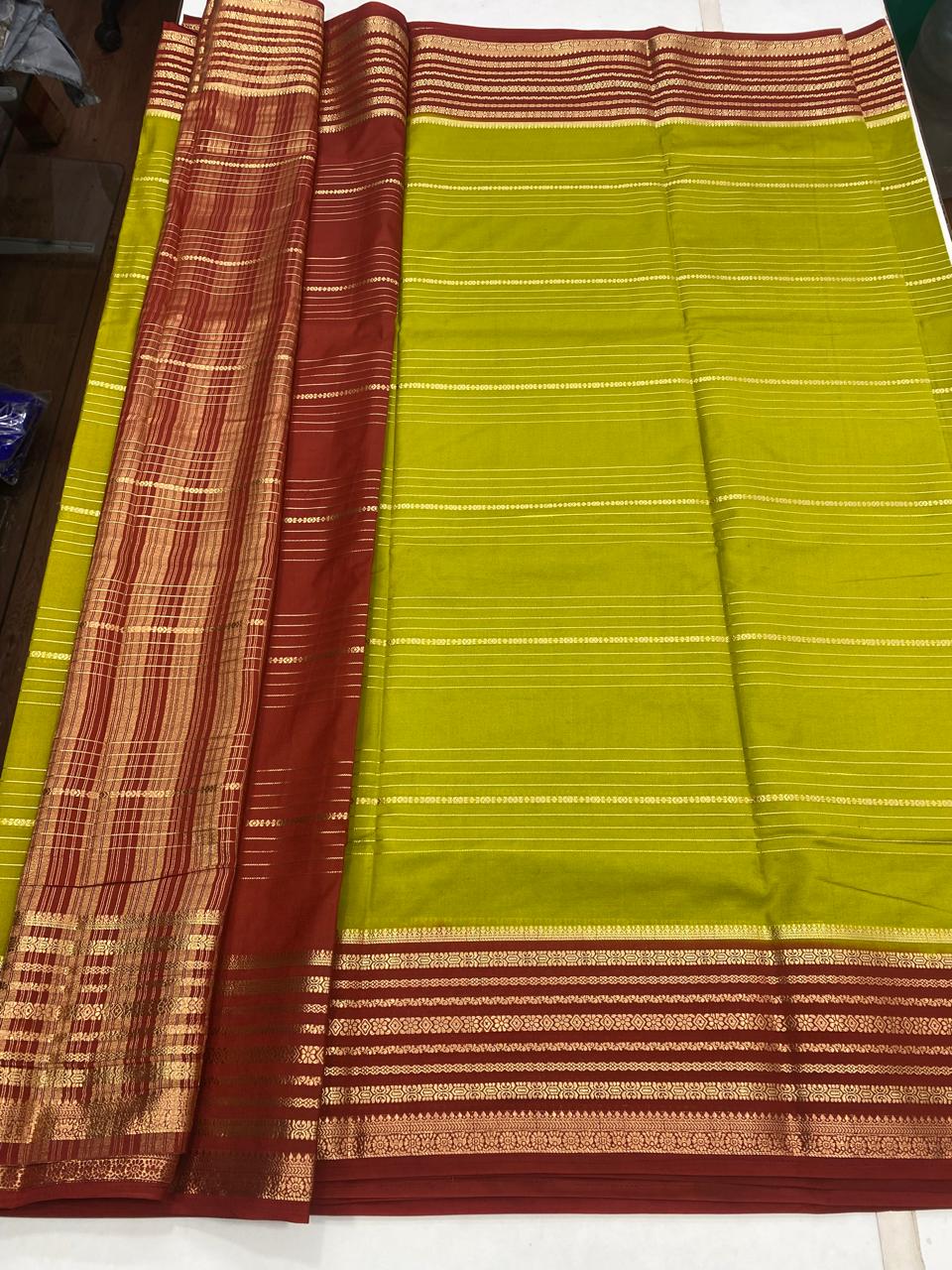 MysoreCrepe  Lines Saree(2923A)