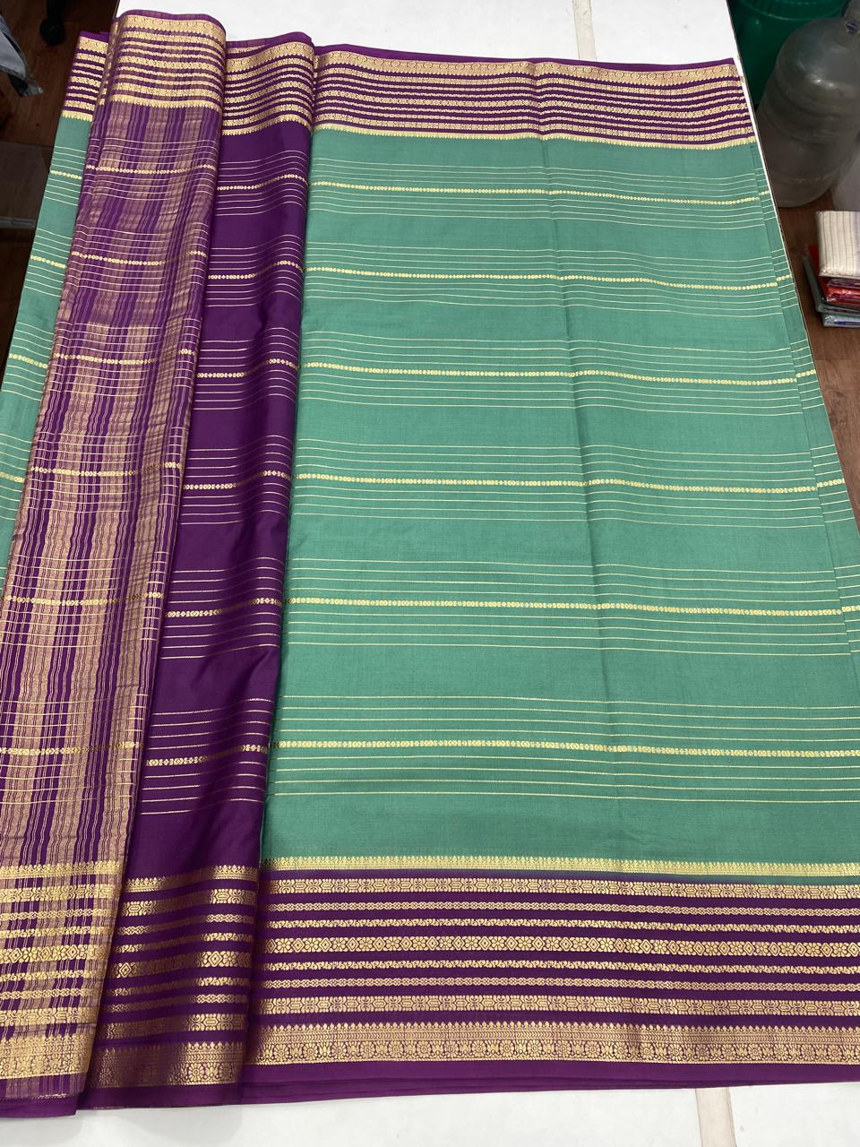 MysoreCrepe  Lines Saree(2923A)