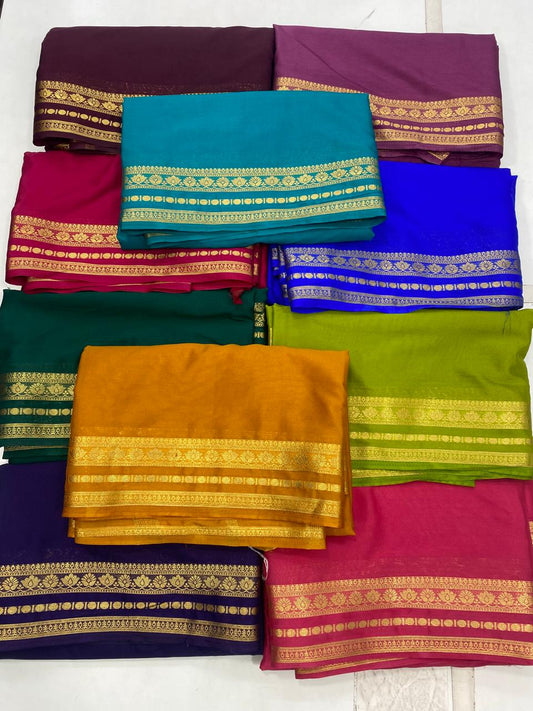 Mysore Crepe Self Saree (2886B)