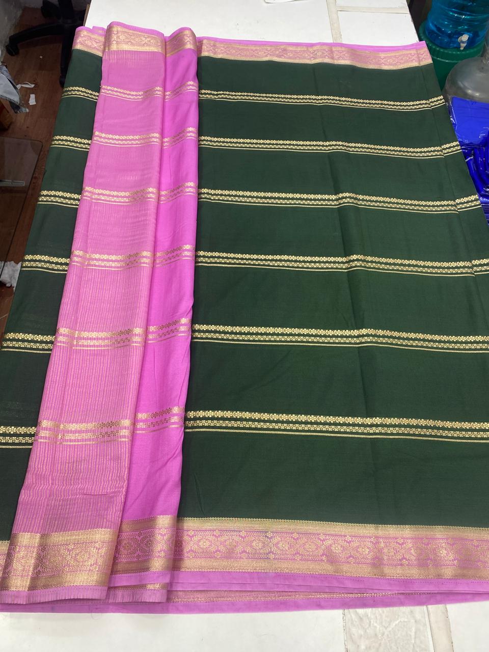 Mysore  Crepe  Lines Saree(2923B)