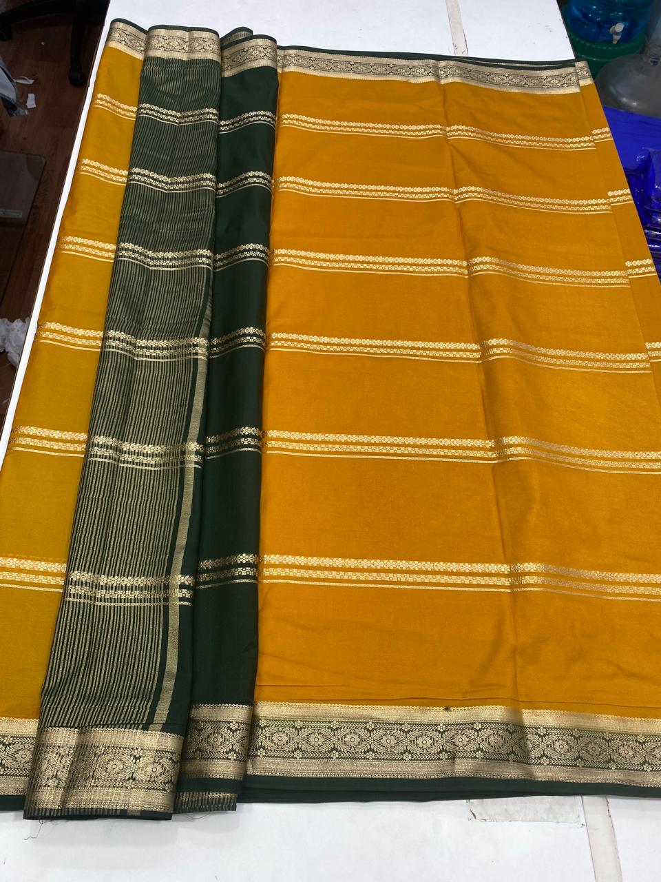 Mysore  Crepe  Lines Saree(2923B)