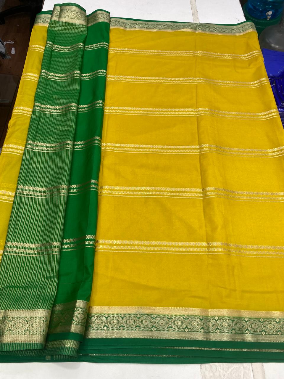 Mysore  Crepe  Lines Saree(2923B)