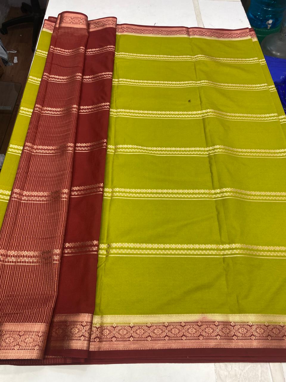 Mysore  Crepe  Lines Saree(2923B)