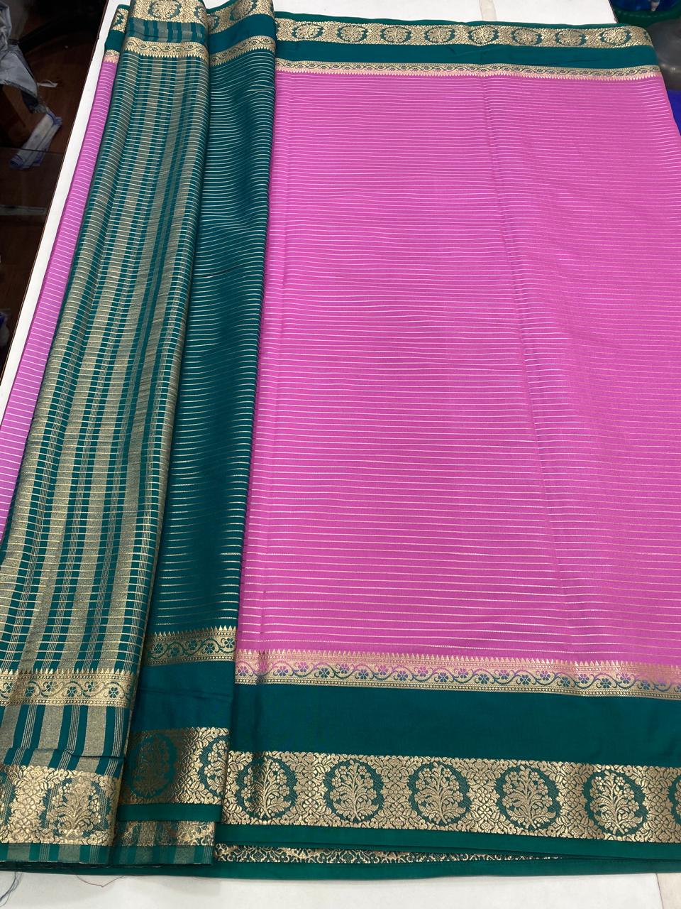 Mysore Crepe Lines Saree (2923C)
