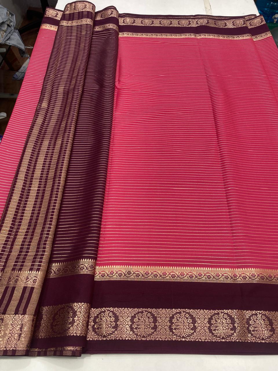 Mysore Crepe Lines Saree (2923C)