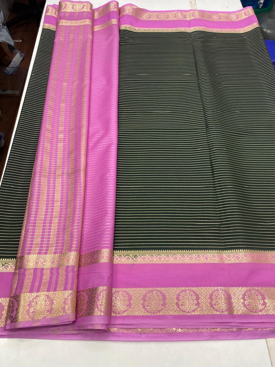 Mysore Crepe Lines Saree (2923C)