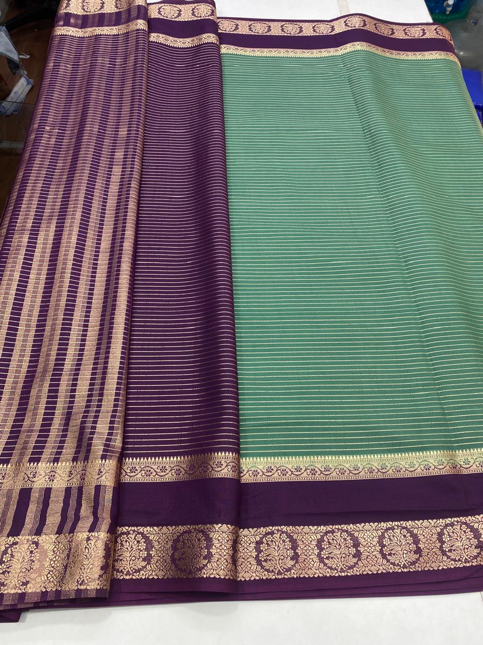 Mysore Crepe Lines Saree (2923C)