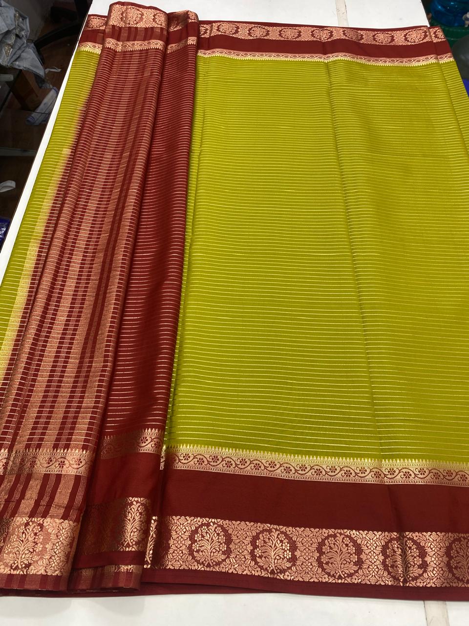 Mysore Crepe Lines Saree (2923C)
