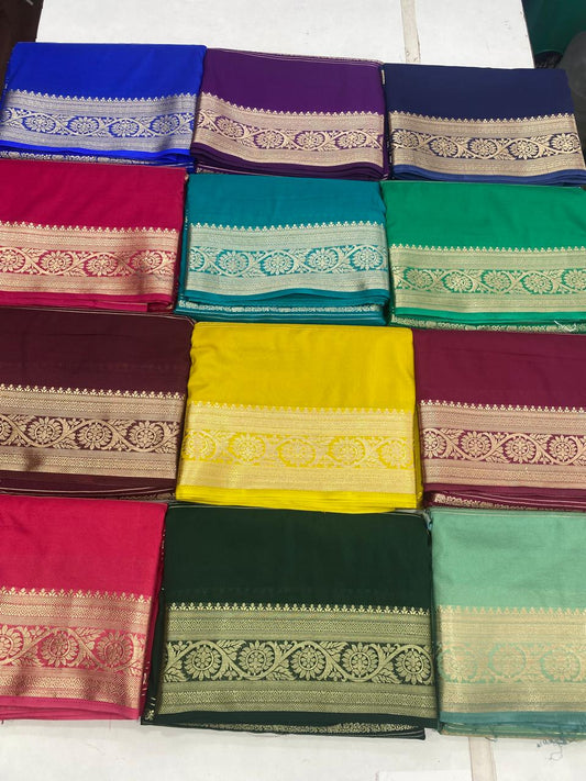 Mysore Crepe Self Saree(2930)