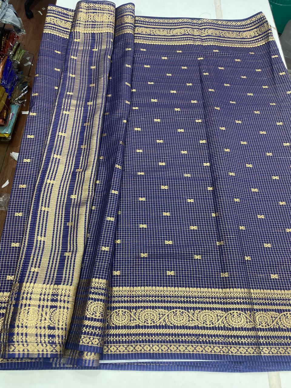 Crepe Checks Butta Saree (3048)