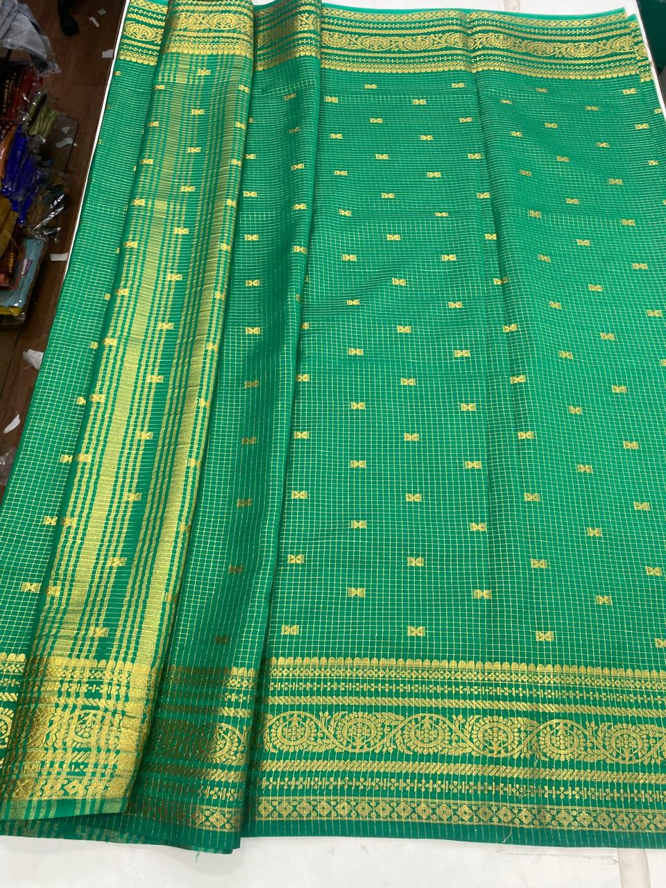 Crepe Checks Butta Saree (3048)
