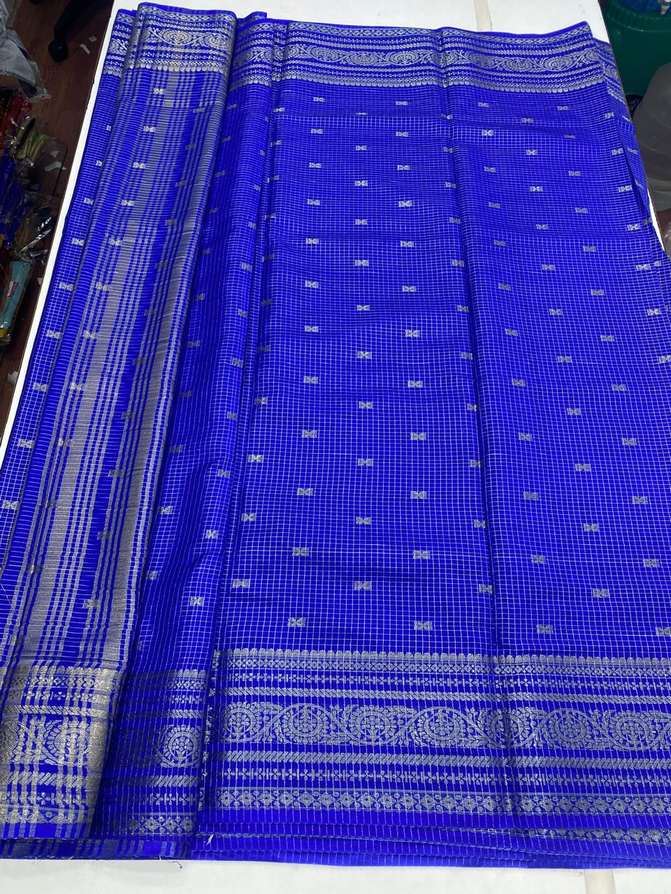 Crepe Checks Butta Saree (3048)