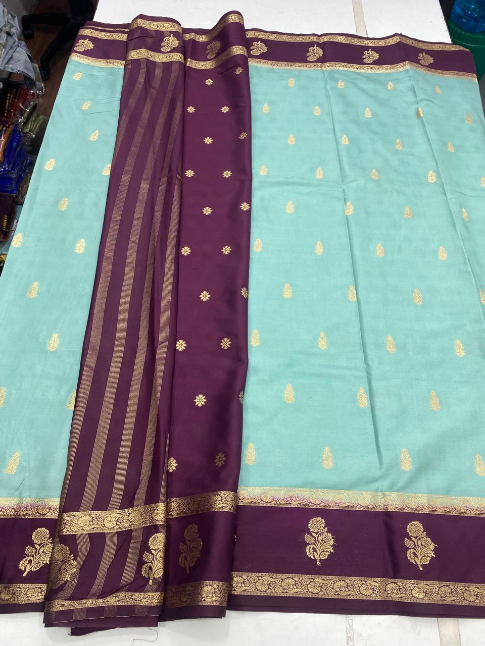 Mysore Crepe Butta Saree(2941A)
