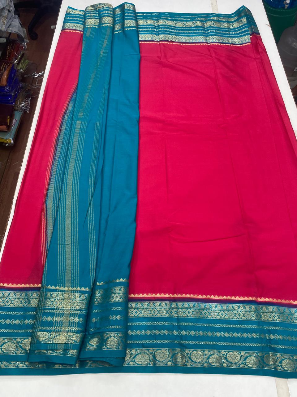 Mysore Crepe Zari Border Saree (2944B)