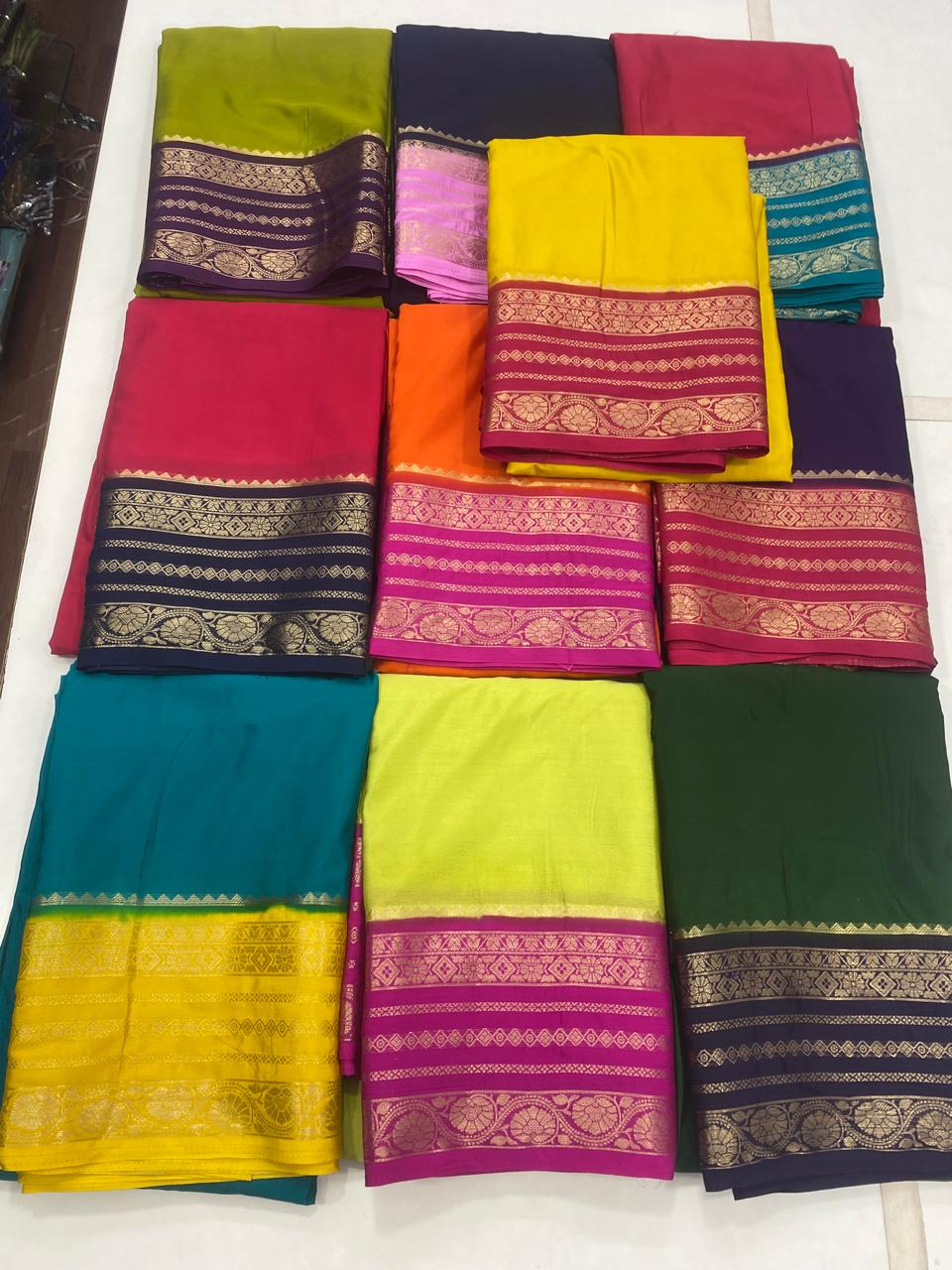 Mysore Crepe Zari Border Saree (2944B)