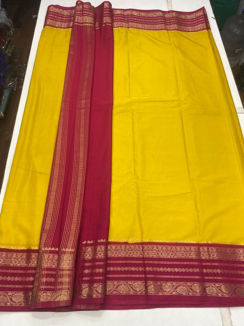 Mysore Crepe Zari Border Saree (2944B)