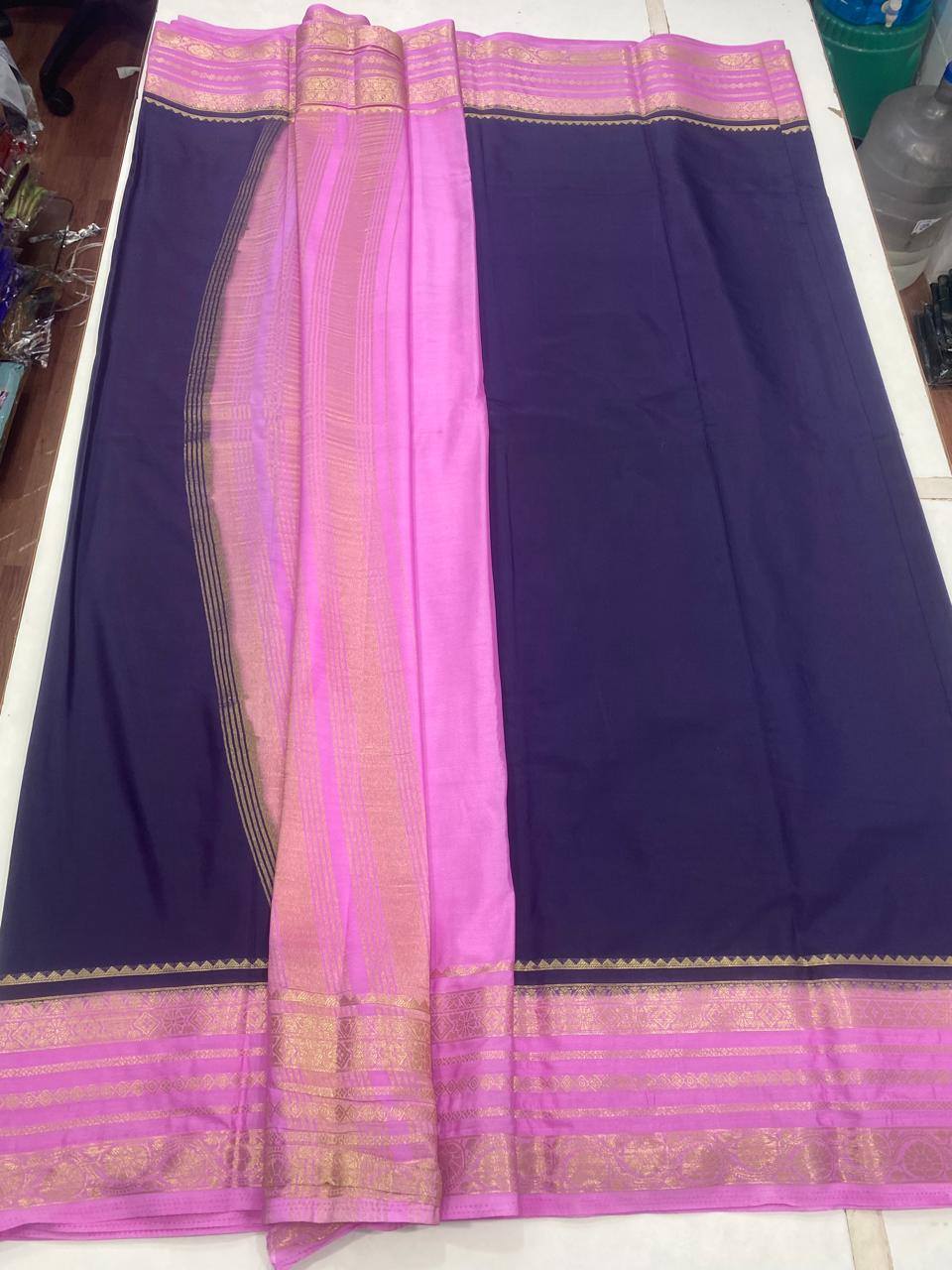 Mysore Crepe Zari Border Saree (2944B)