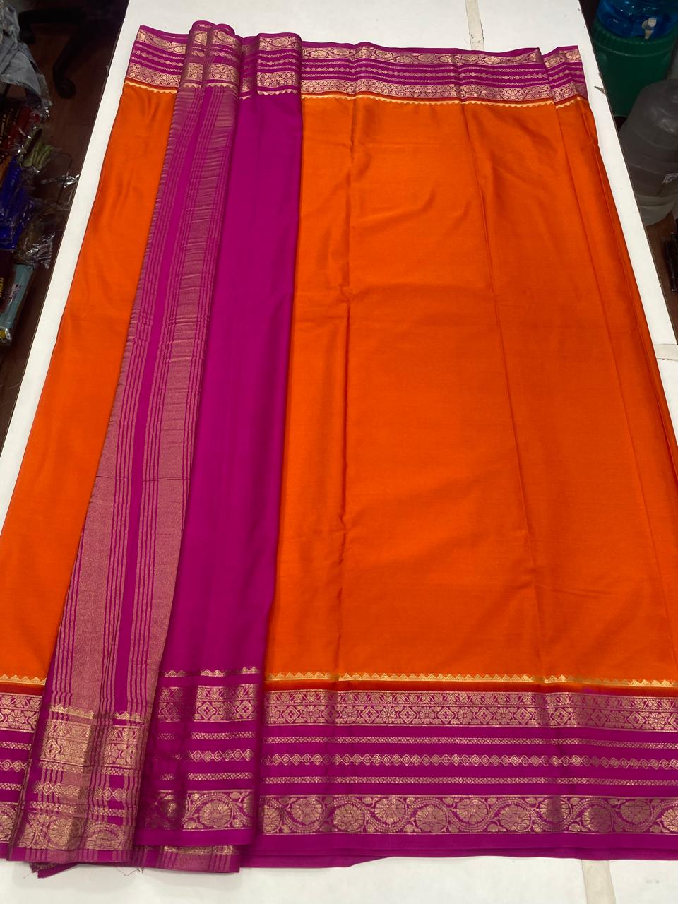 Mysore Crepe Zari Border Saree (2944B)