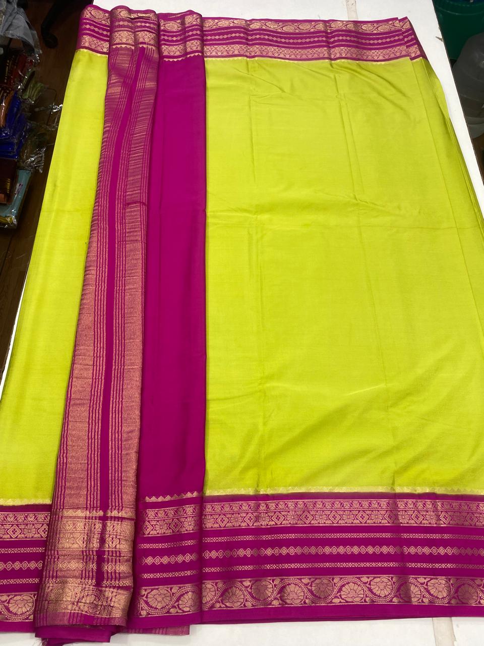 Mysore Crepe Zari Border Saree (2944B)
