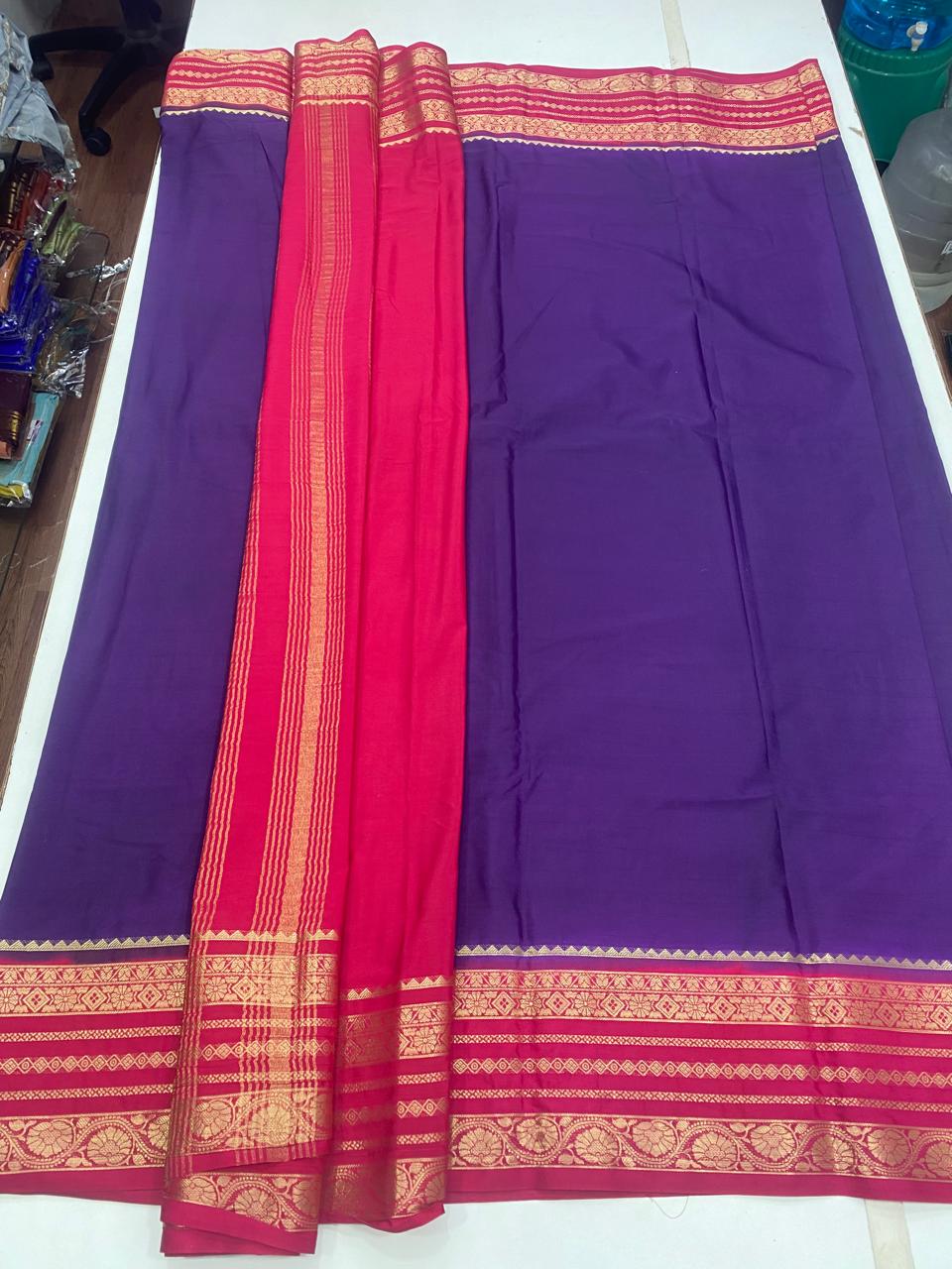 Mysore Crepe Zari Border Saree (2944B)